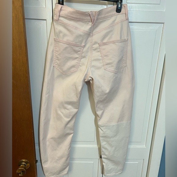 Veronica Beard Charlie Barrel Leg Jeans WomensHigh Rise Tri Tone Blush Pink - Picture 9 of 13